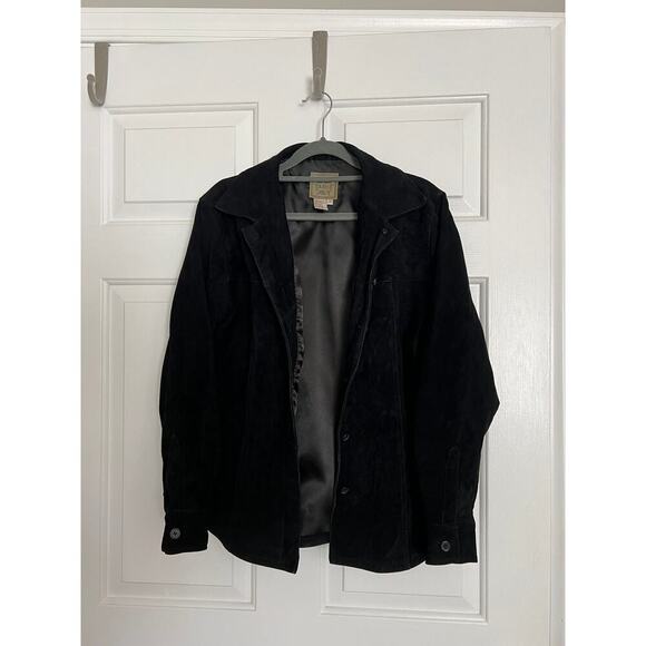 Vintage AMI Black Suede 100% Leather Shacket Jacket - Picture 2 of 5